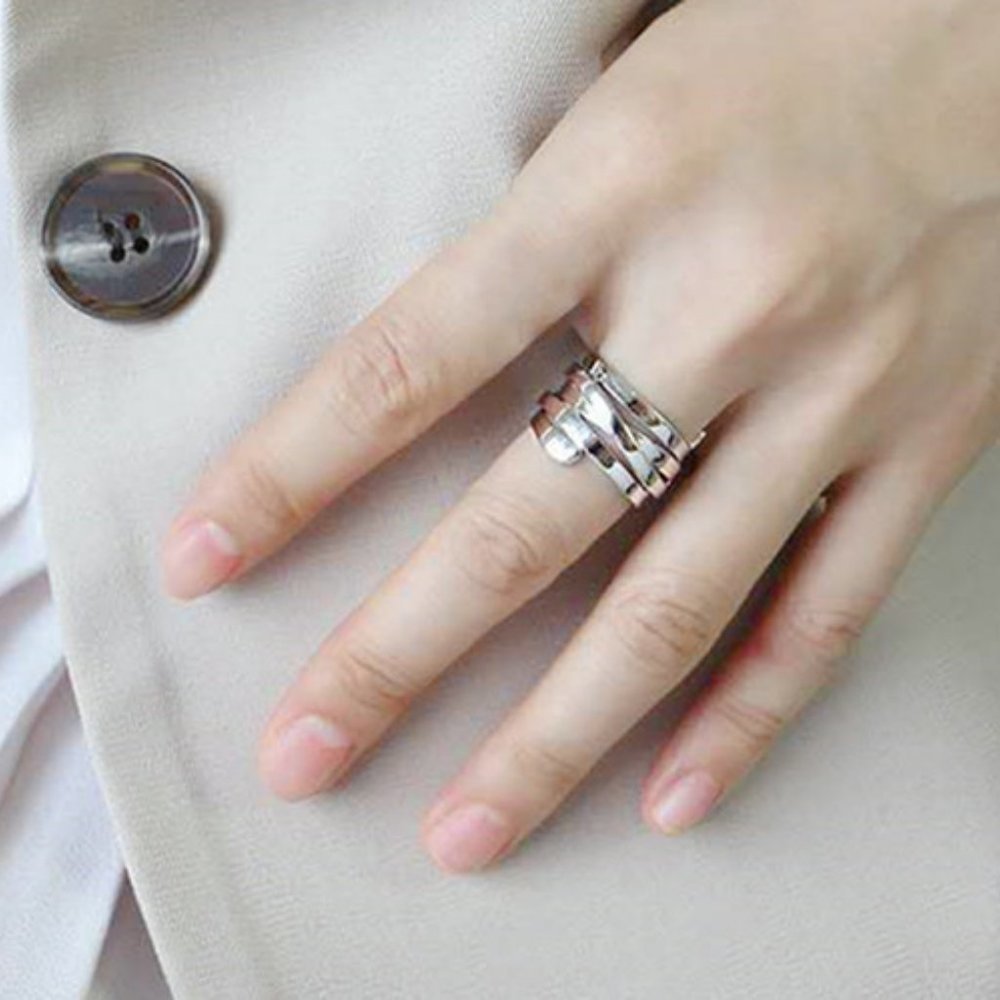 NEW 925 Sterling Silver Infinity Adjustable Ring C - Picture 2 of 5